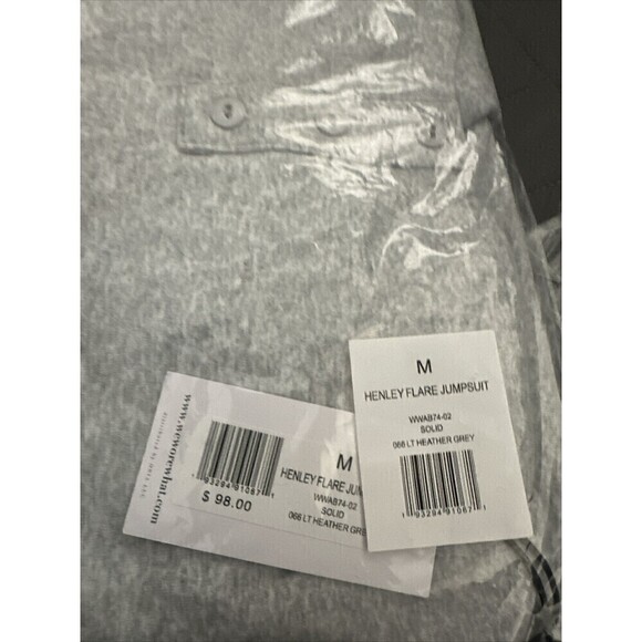 WeWoreWhat Jumpsuit Henley Flare Leg Loungewear Women's sz M Heather Gray NWT - Picture 4 of 4